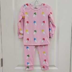 Cozy Pink Pajama Set with Snow Cone Design